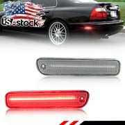 2PCS Clear Lens Rear Side Marker Light Fender Light Turn Signal Light Turn Warning Light with Red LED For 1994-1997 Honda Accord & 1992-1996 Prelude