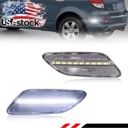 2PCS Clear Lens Rear Side Marker Light Turn Signal Light Turn Warning Light Fender Light Reflectors Lights with White Full LED For 2008 2009 2010 Saturn Vue & 2012 2013 2014 2015 Chevry Captiva Sport