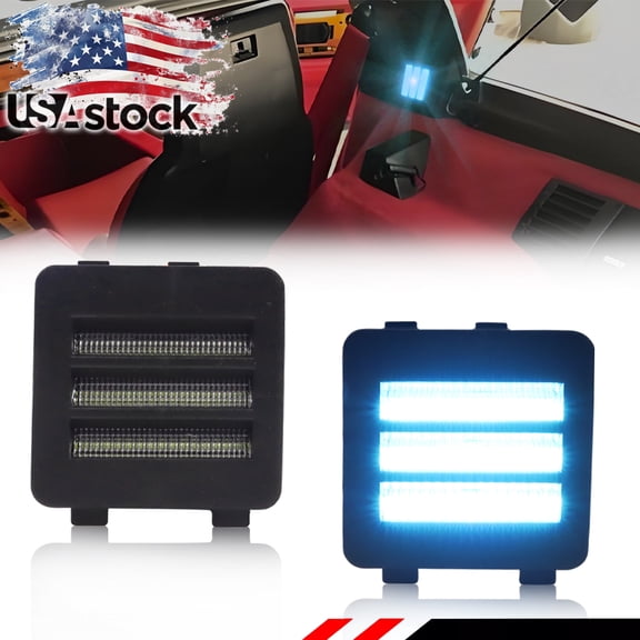 2PCS Clear Lens Rear Trunk Hatch Compartment Cargo Courtesy Lights Interior Light Dome Light W/Ice Blue LED For 1984 1985 1986 1987 1988 1989 1990 1991 1992 1993 1994 1995 1996 Chevrolet Corvette C4