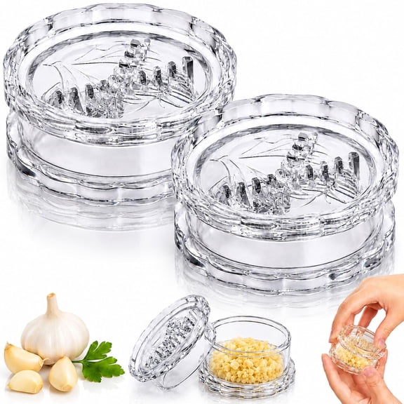 2PCS Clear Manual Garlic Twister and Ginger Mincer Tool, Manual Garlic Twister and Mincer, Garlic Crusher, Garlic Grinder, Compact Garlic Mincer Tool, Ginger, Herbs
