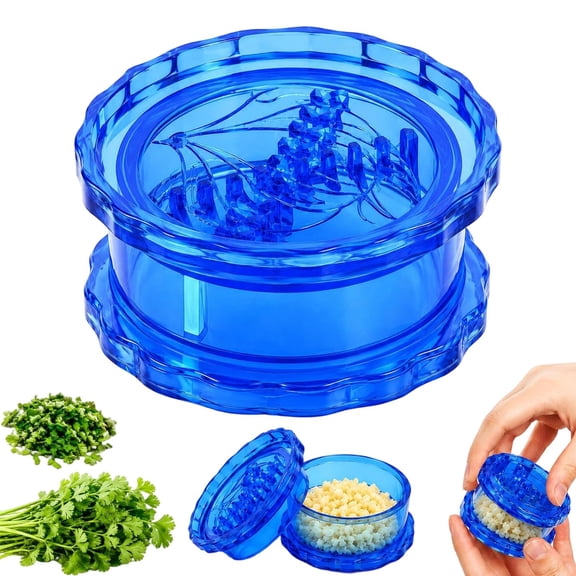 2PCS Clear Manual Garlic Twister and Ginger Mincer Tool, Multi-Functional Garlic Twister and Masher, Impact Resistant Compact Garlic Crusher, Easy to Clean for Kitchen (2pcs blue)