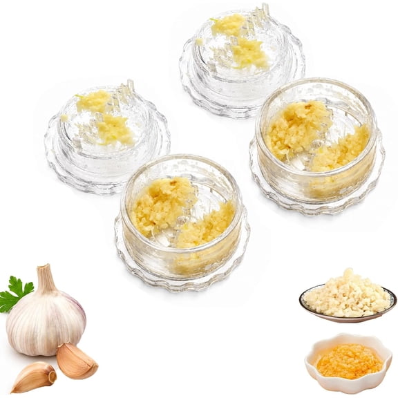 2PCS Clear Manual Garlic Twister and Ginger Mincer Tool