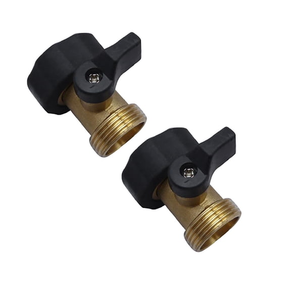 2PCS (Clearance) Super Heavy Duty Garden Hose Shut Off Valve, 3/4 Inch Solid Brass Water Hose Shut-off Ball Valve Adapter Connector