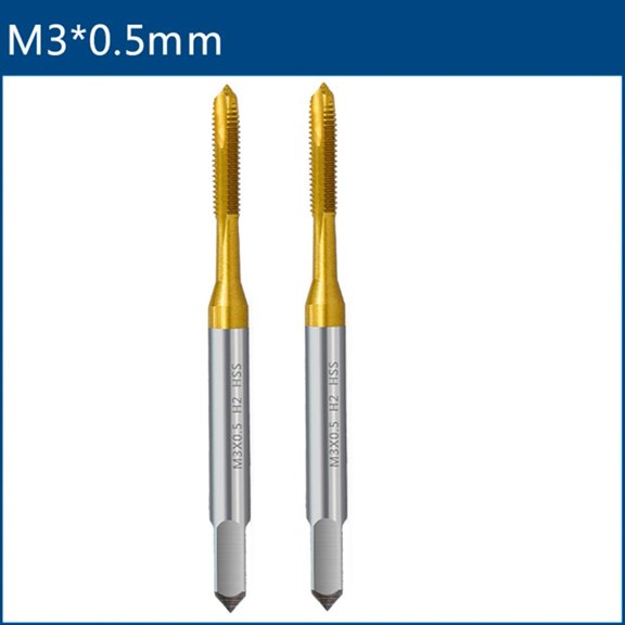 2PCS Coating Screw Thread Tap Drill M2- Metric Straight Flute