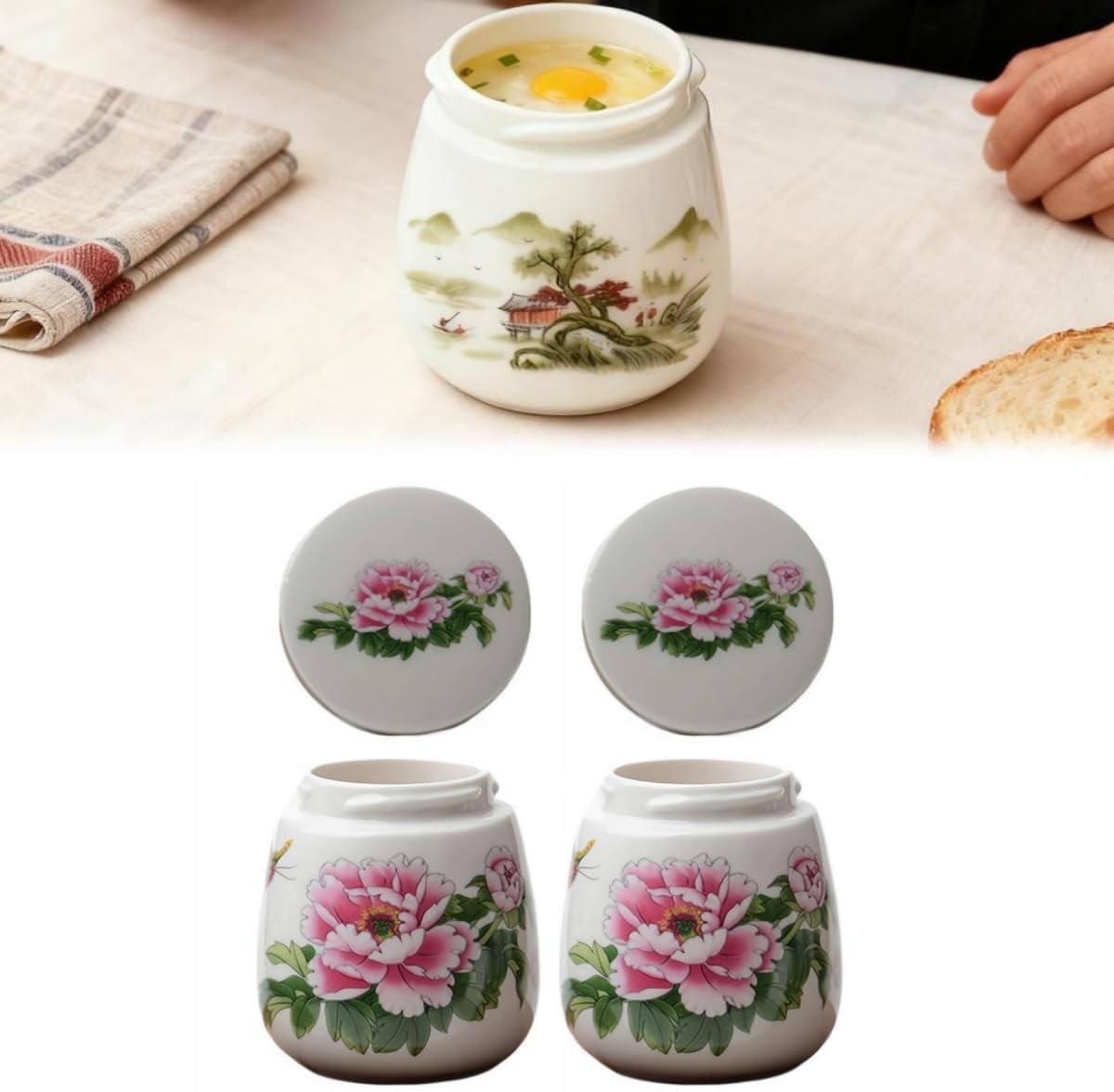 YOZO Coddled Egg Cups,Coddled Egg Cups Coquetier Avec