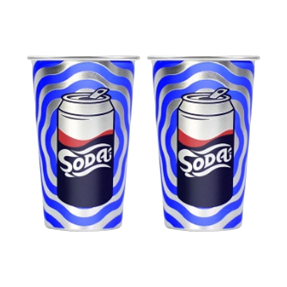 2PCS Cold Chromic Aluminum Cups with Cold Sensitive Color Changing Design Suitable for Cold Beverages 15Oz