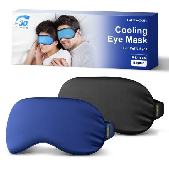 FACEMOON Cooling Eye Mask, 2 Pack, Gel, Puffy Eyes & Migraines Swelling Relief
