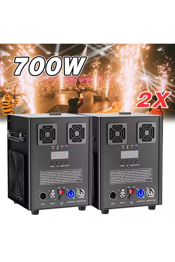 2PCS Cold Spark 700W Machine DMX Firework Machine DJ Stage Effect Wedding DJ Party Show