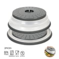 thumbnail image 1 of 2PCS Collapsible Microwave Splatter Cover for Food, Fruit Drainer Basket, BPA-Free - 10.8in, 1 of 7