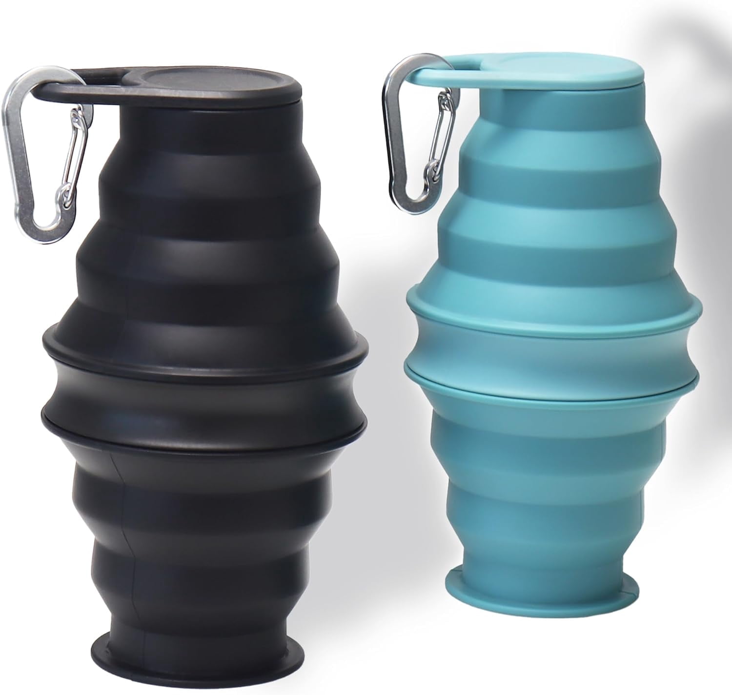 4-Pack Collapsible Water Bottles, 33 Oz Foldable For Travel, Hiking, Running, Camping - Food Grade, BPA Free
