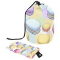 2PCS Colorful Art Desserts Travel Cosmetic Bag Makeup Organizer