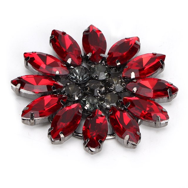 2PCS Colorful Crystal Glass Applique Big Flower Sewing Crystal Stones