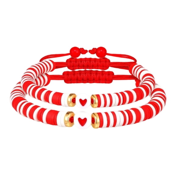 2PCS Colorful Stretchy Woven Bracelets For Best Friend Sensitive Skin Safe