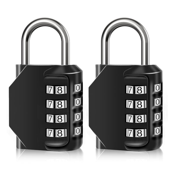 2PCS Combination Lock Waterproof 4 Digit Padlocks with Combination Code, Zinc Alloy Combination Lock for Door, Tool Boxes
