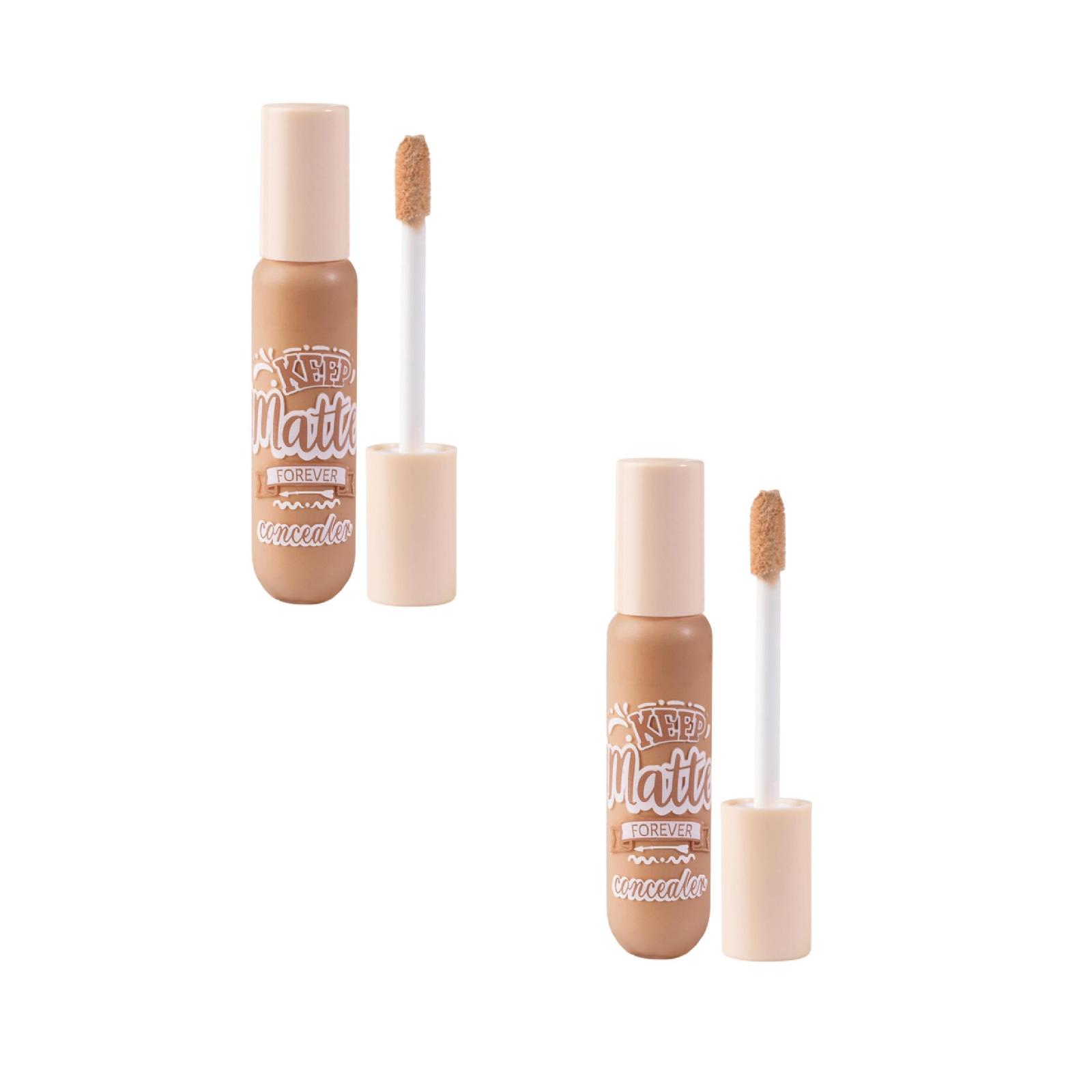 2PCS Concealer Full Coverage Lightweight 6 Shades Under Eye Liquid for