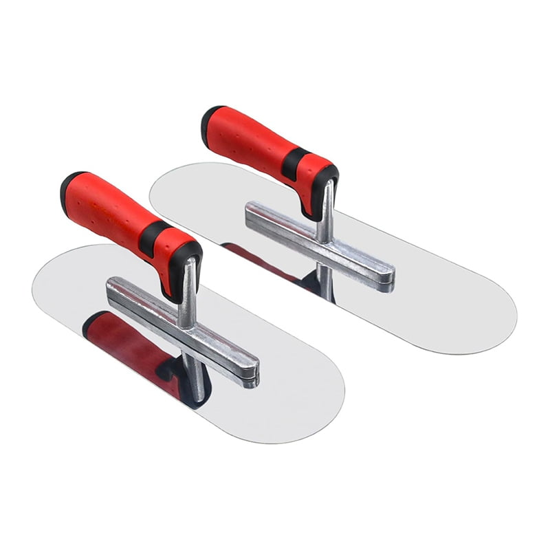2PCS Concrete Tools Set Stainless Steel Pool Trowel(14x4in & 11x4in) Flat Finishing Trowel Cement Drywall Masonry Tool