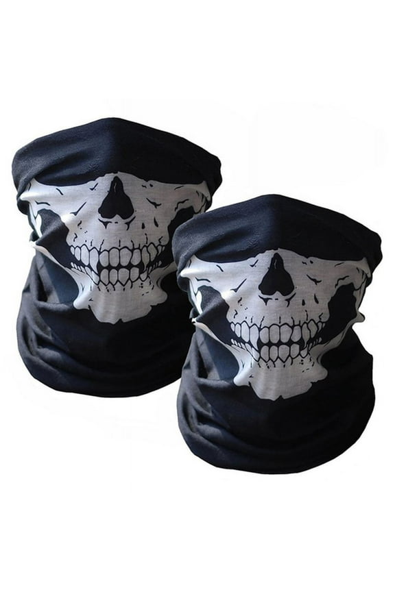 2PCS Cool Bicycle Ski Half Face Mask Ghost Scarf Multi Use Neck Warmer