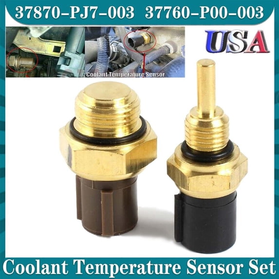 2PCS Coolant Temperature Sensor & Switch For HONDA CR-V Civic 37760-P00-003 New
