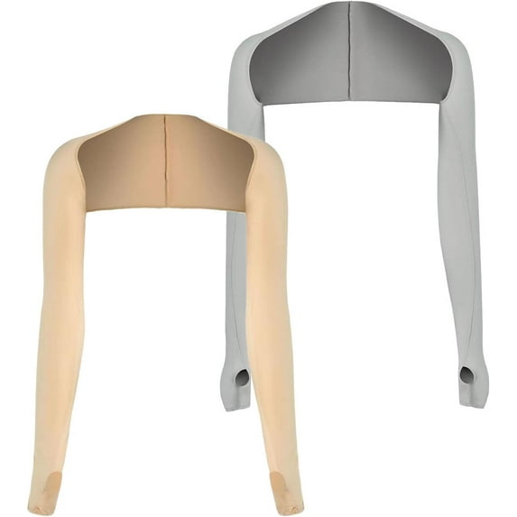 2PCS Cooling Shawl Arm Sleeve with Finger Hole Anti-UV Sun Protection Shrug for Golf & Outdoor Sports
