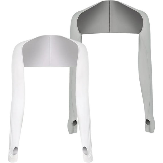 2PCS Cooling Shawl Arm Sleeve with Finger Hole Anti-UV Sun Protection Shrug for Golf & Outdoor Sports