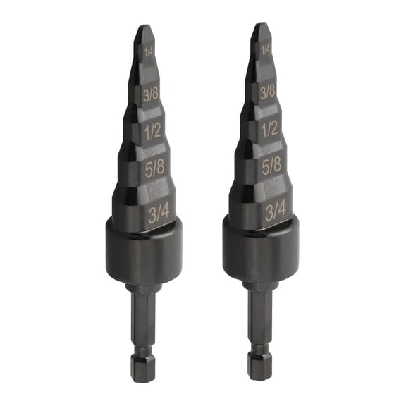 2PCS Copper Tube Expander, 5 in1 Air Conditioner Pipe Swaging Flaring Drill Bits Repair Tool - 1/4 Inch Hex Shank (1/4'', 3/8'',1/2'',5/8'',3/4'')
