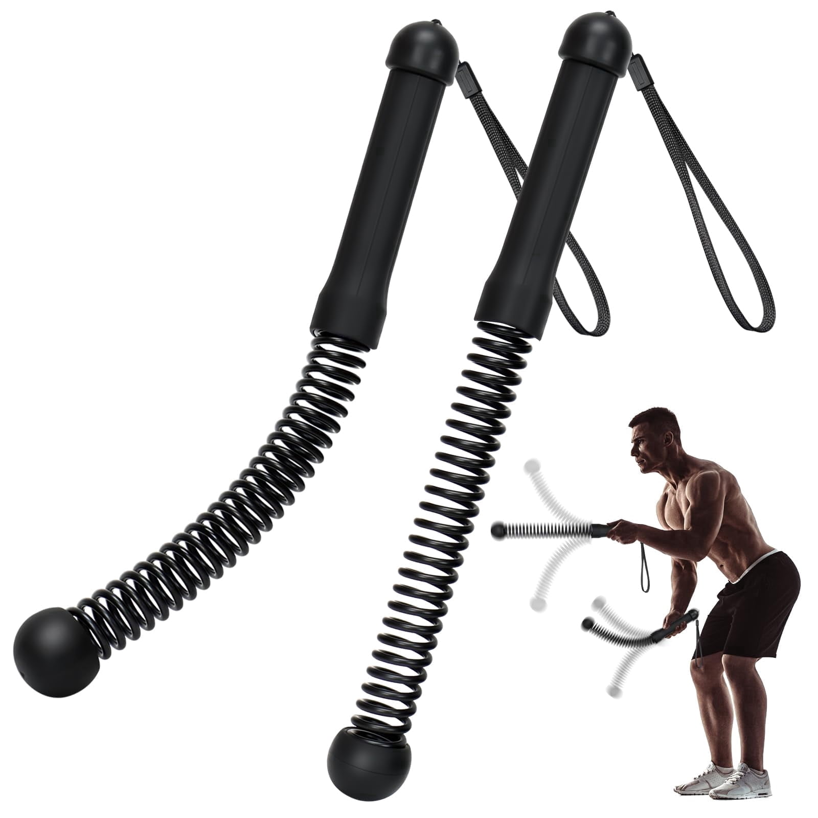 Training Ropeless 2PCS Cordless Battle Ropes for Home Gym, Weighted Ropeless Training ...