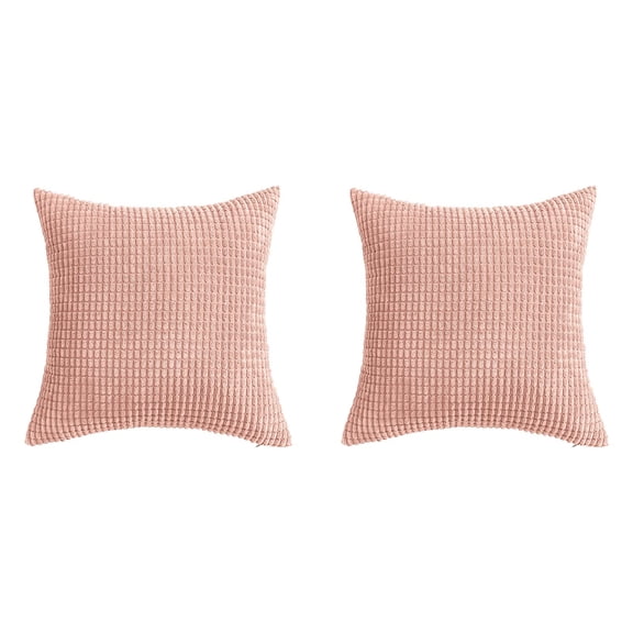 2PCS Corduroy Throw Pillow Covers 18x18 Inch Soft Throw Pillow Cases Decorative Cushion Covers for Living Room Couch Bed Sofa Farmhouse Boho Home Decor Fall Autumn Decor