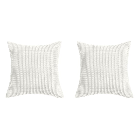 2PCS Corduroy Throw Pillow Covers 18x18 Inch Soft Throw Pillow Cases Decorative Cushion Covers for Living Room Couch Bed Sofa Farmhouse Boho Home Decor Fall Autumn Decor