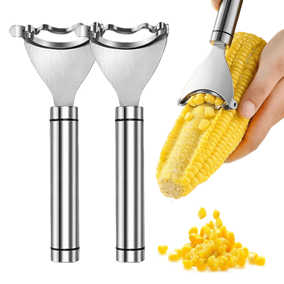 2PCS Corn Peeler,Corn Stripper Corn Cob Stripper Tool,Stainless Steel Corn Planer Cutter Thresher Peeler,Thresher Corn Cutter from the Cob