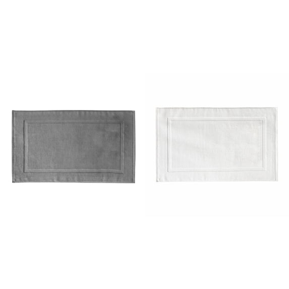 2PCS Cotton Bath Mats, Towels Cotton Banded Rug, 31.5 X 19.7 Inch Bath Mat Floor Towel Soft & Absorbent Hotel, Spa, Shower & Bathroom Step Out Of Tub Floor Mats Bathroom Shower Accessories