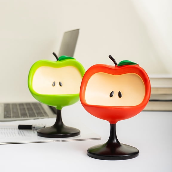 2PCS Creative Apple Shaped Chair Resin Sculpture, red and Green