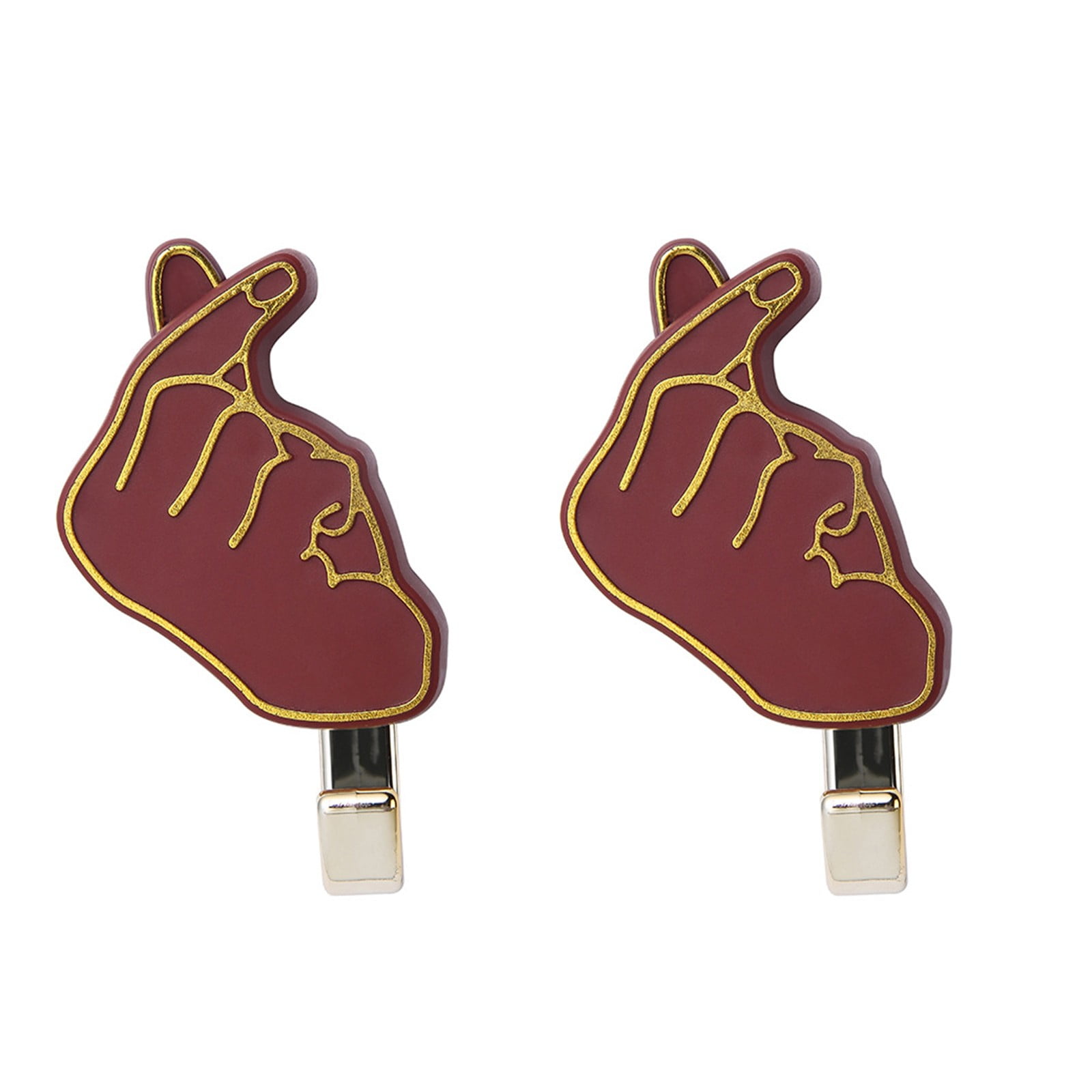 2PCS Creative Finger Heart Wall Hook Hand Heart Wall Hanger No Drilling