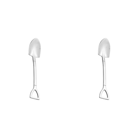 2PCS Creative Spoon, Dessert Spoon Set, Shovel Shape Stainless Steel Spoons, Ice Cream Fruit Spoon for Home, Kitchen or Restaurant