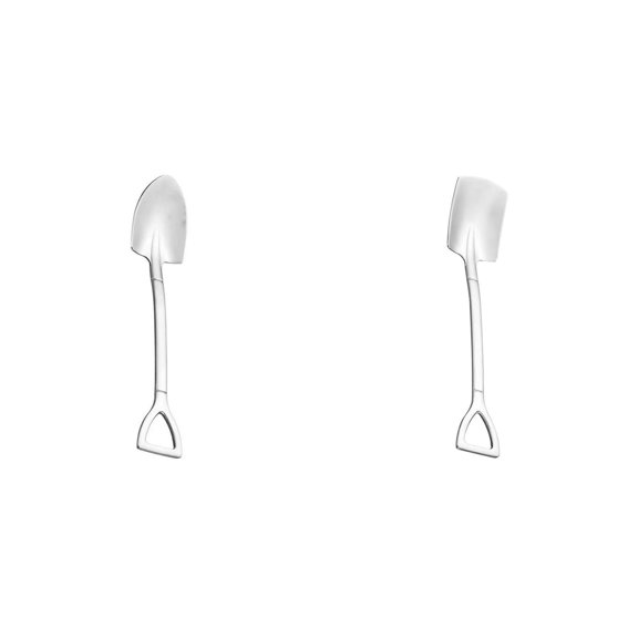 2PCS Creative Spoon, Dessert Spoon Set, Shovel Shape Stainless Steel Spoons, Ice Cream Fruit Spoon for Home, Kitchen or Restaurant