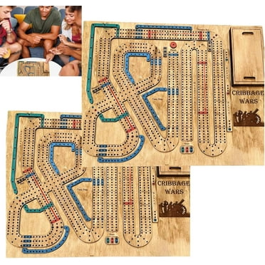2PCS Cribbage Wars Board Game, Cribbage Wars, 2024 New Wooden Cribbage Board Game Set, Cribbage War Game for Kids & Adults, War Games Board Games for Learning Stragety Thinking