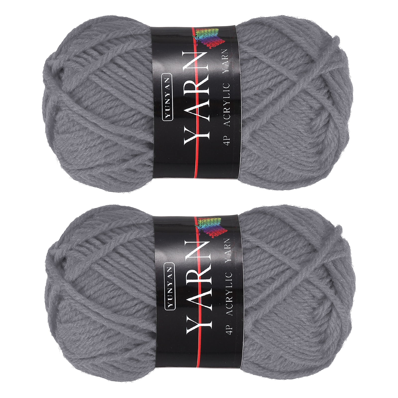 2PCS Crocheting Yarn,Dark Purple 4 Ply Acrylic Yarn 100g,197 Yards ...