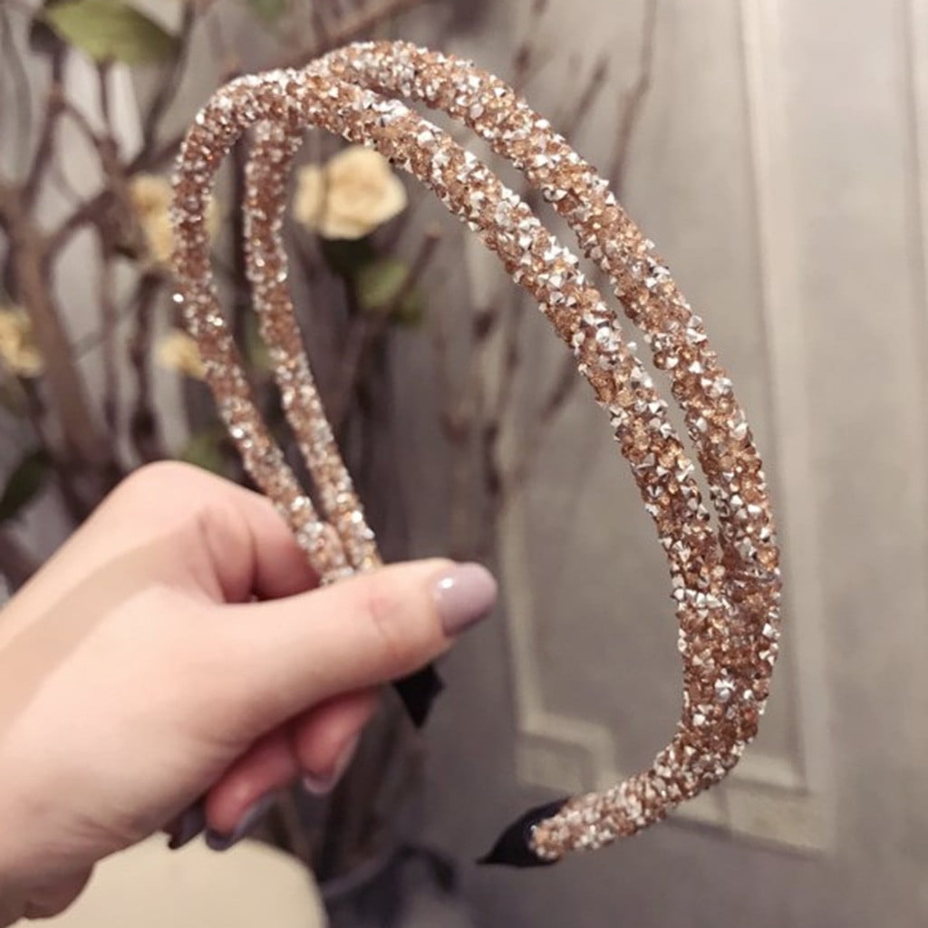 2PCS Crystal Rhinestone Handmade Pearl Headband Bridal 