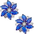thumbnail image 1 of 2PCS Crystal Shoe Clips 1.3x1.2 inch Light Blue Rhinestones Shoe Buckles Charms Exquisite Flower Shape Shoes Decoration for Women Bridal Pumps Flats Clutch Dress Hat Shoe, 1 of 7