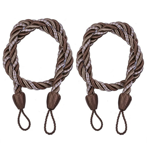 2PCS Curtain Rope Tiebacks with Cord Buckle, 27 Inches Nautical Style Decorative Holdbacks, Universal Multi-Function Tie Backs for Light & Heavy Duty Curtains Home Office Use