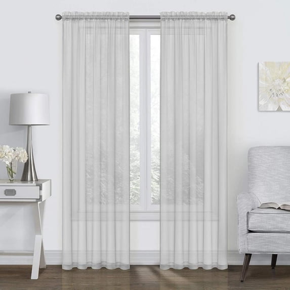 2PCS Curtains,Tulle Curtains Translucidus Modern Home Window Decoration,White Sheer Voile Curtains for Living Room Kitchen 3.28FtX6.56Ft