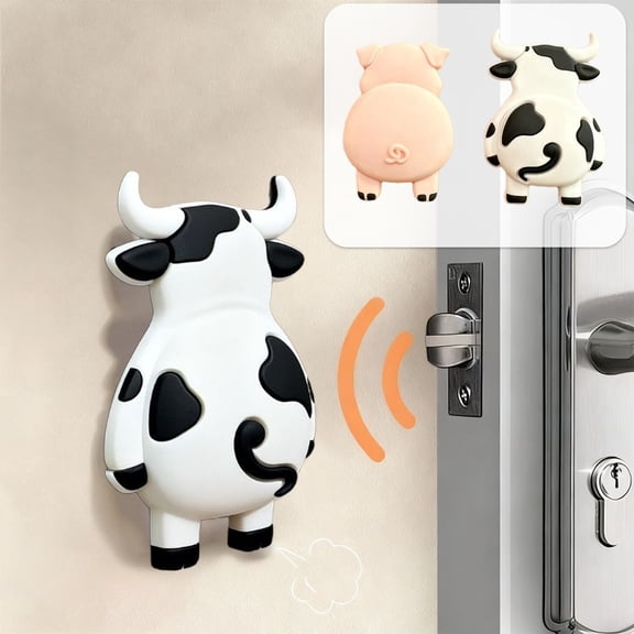 2PCS Cute Animal Shape Silent Silicone Bumper Stickers, Wall Collision Protector for Door Handle, Refrigerator Cabinet Anti Scratch Buffer Pads 3.5 Inch