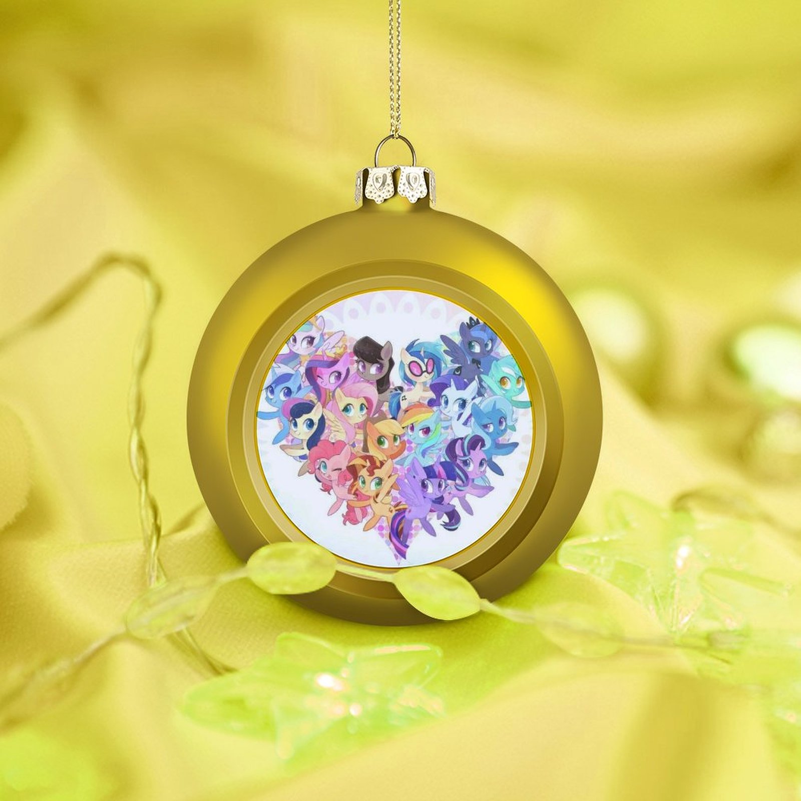 2PCS Cute Cartoon Goldenstyle Anime My Little Pony Christmas Tree Ball