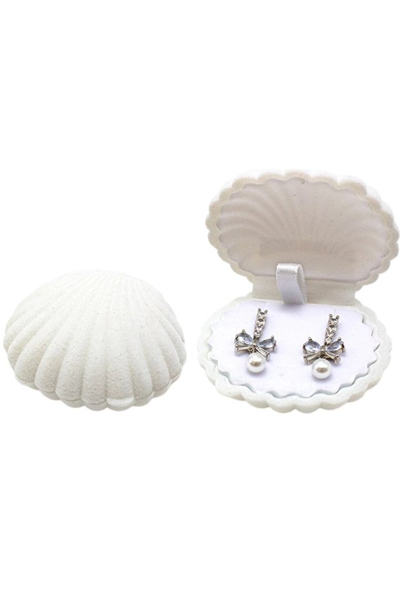 2PCS Cute Single Ring Box, Miniature Jewelry Case Cartoon Delicate Plush Small Box For Jewelry Gift Decor Storage,2.2x2 Inch(White)
