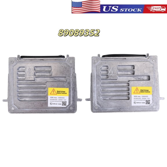 2PCS D3S for Valeo 7Green HID Xenon Headlight Ballast, 89089352 Control Module Unit for Buick GMC Jeep, 35W 12V OEM Replacement