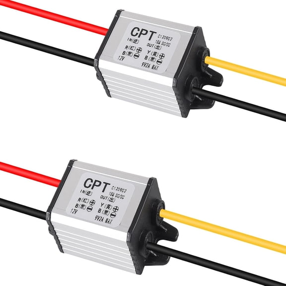 2PCS DCDC Buck Converter, 12V to 9V 2A StepDown Voltage Regulator, Car Power Supply Module Transformer for Vehicle Truck Boat