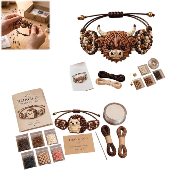 2PCS DIY Beaded Bracelet Making Kit - 3D Beaded Bracelet Animal Making Kit for Beginner - DIY Creative Manual Jewelry Art Craft, Gifts for Adults, Beginners, Animals & DIY Craft Lovers