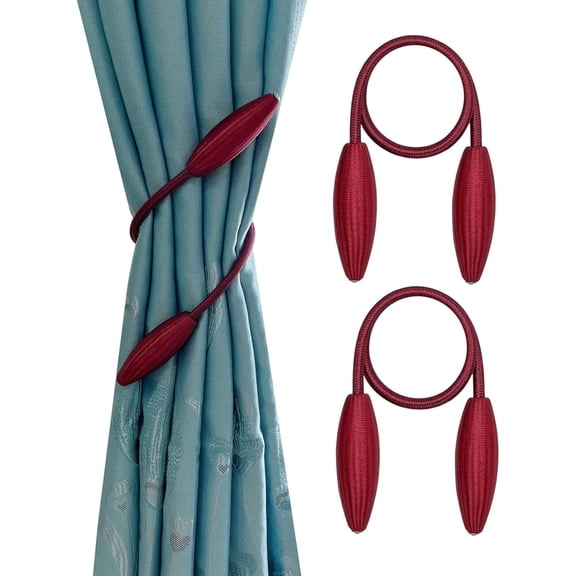 2PCS DIY Curtain Tiebacks Clips Creative Variety Shape Twist Curtain Holdbacks European Style Curtain Holders for Living Room Home Window Drapery (Burgundy)