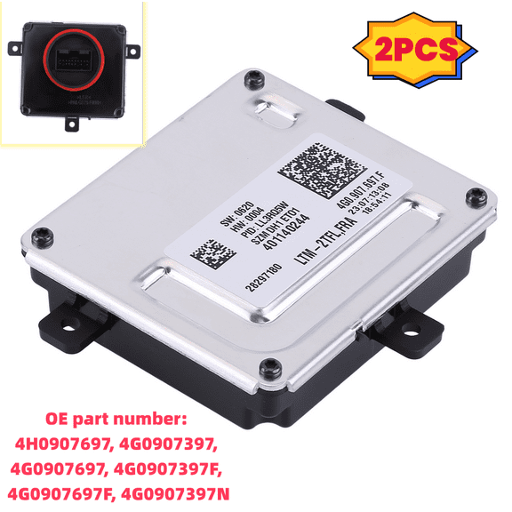 2PCS DRL Daytime Running Light Ballast Control Unit Module with Fast Startup Stability Compatible for A6 2.0L A/T AWD Premium Plus Quattro 2012-2015 Replaces 4G0907697F