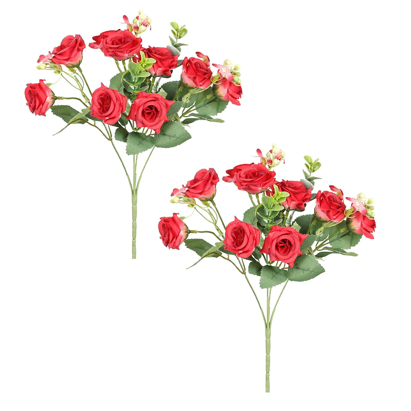 2PCS Decoration Artificial Flower Artificial Rose Bouquet Small Bouquet