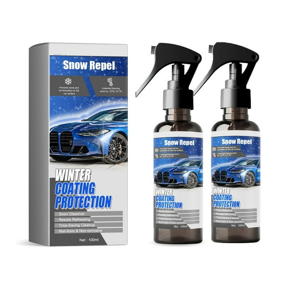 2PCS Deicer Spray for Car Windshield, Windshield Spray Car Window Defroster, Car Ice Remover Car Ice Remover Spray, Multi-Purpose Melting Spray for Winter Auto Care 100ml
